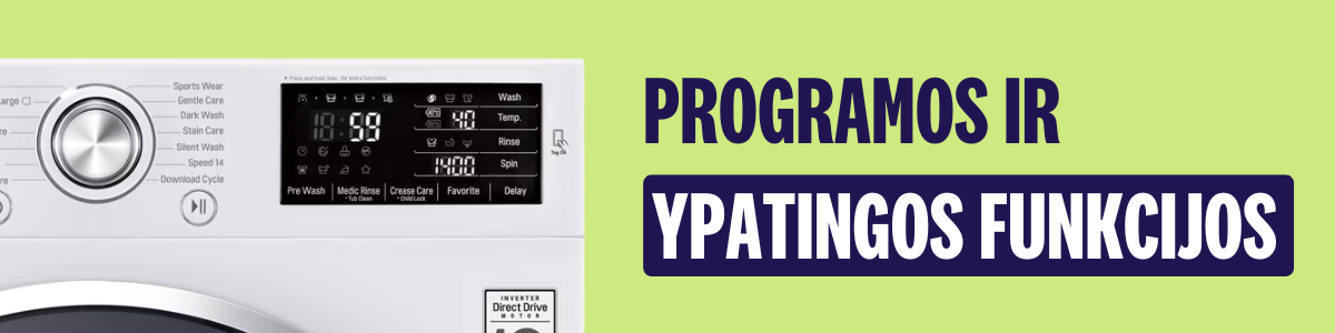 Skalbimo mašinų programos ir ypatingos funkcijos – pažangus valdymas ir efektyvumas