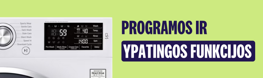 Skalbimo mašinų programos ir ypatingos funkcijos – pažangus valdymas ir efektyvumas