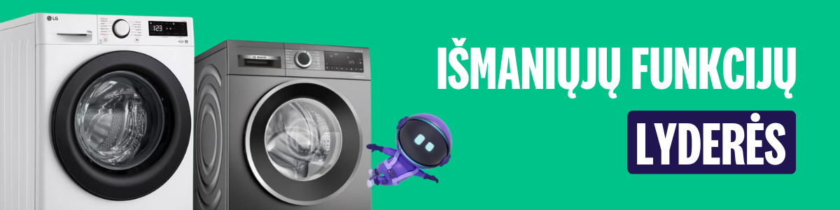 Išmanios skalbimo mašinos – funkcijų lyderės su moderniu dizainu