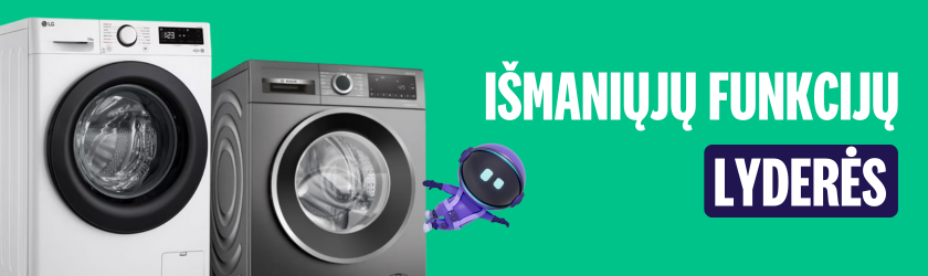 Išmanios skalbimo mašinos – funkcijų lyderės su moderniu dizainu