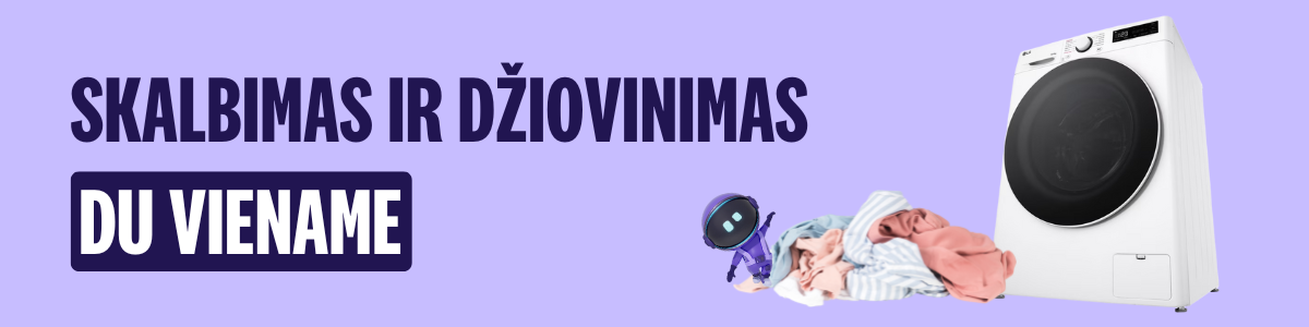 Skalbimo ir džiovinimo funkcijos viename įrenginyje – patogus du viename sprendimas