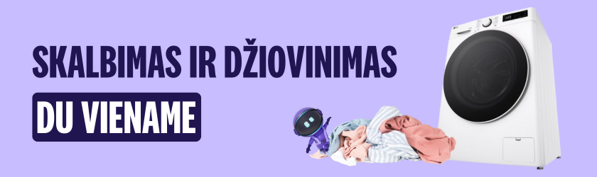 Skalbimo ir džiovinimo funkcijos viename įrenginyje – patogus du viename sprendimas