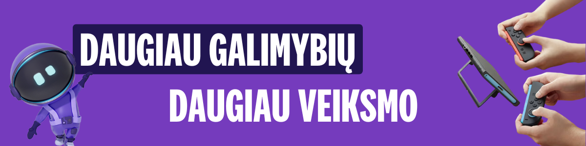 Daugiau galimybių, daugiau veiksmo – Nintendo Switch 2 funkcijos ir valdikliai naudojimo metu.