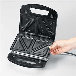 Severin, 3 в 1, 1000 Вт, серебристый/черный - Контактный тостер со сменными панелями