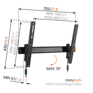 Sieninis laikiklis Vogels W50810 40-65" televizoriams