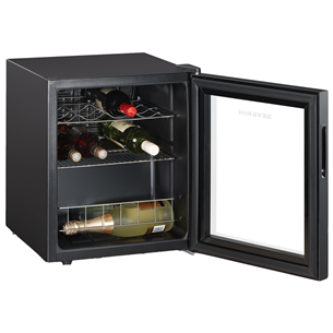 Severin, 15 bottles, height 52 cm, black - Wine Cooler