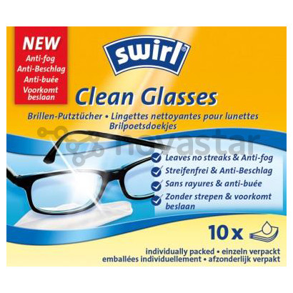 Swirl Clean Glasses, 10 vnt. - Akinių valymo servetėlės