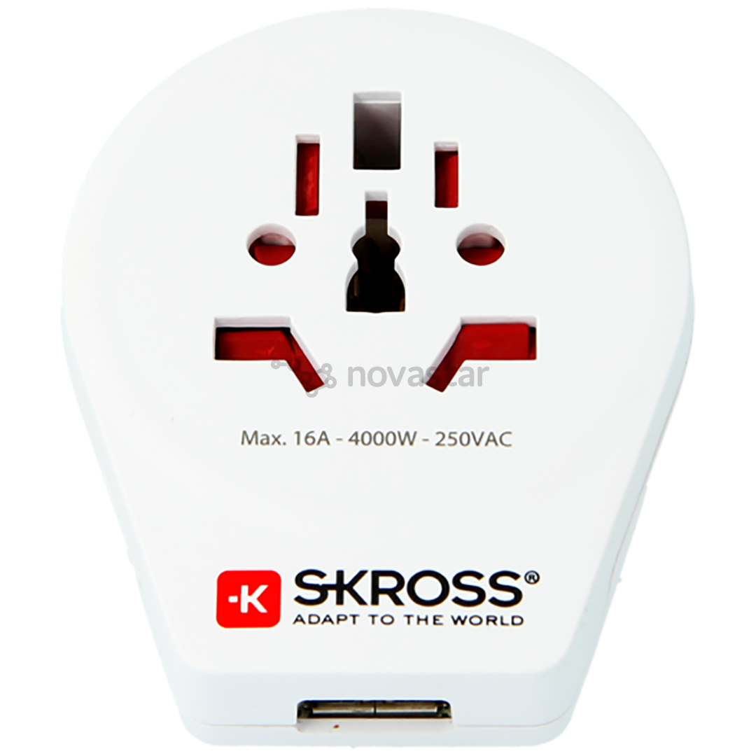 Elektros tinklo adapteris Skross World - Europe, USB