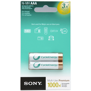 2 x AAA аккумуляторных батареек, Sony / 800 мAч