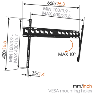 Sieninis laikiklis Vogels MA4010 40-65" televizoriams