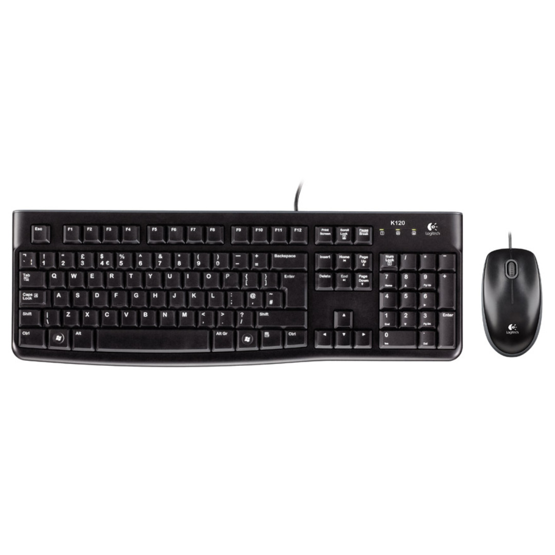 Klaviatūra ir pelė Logitech MK120 ENG, Laidinės