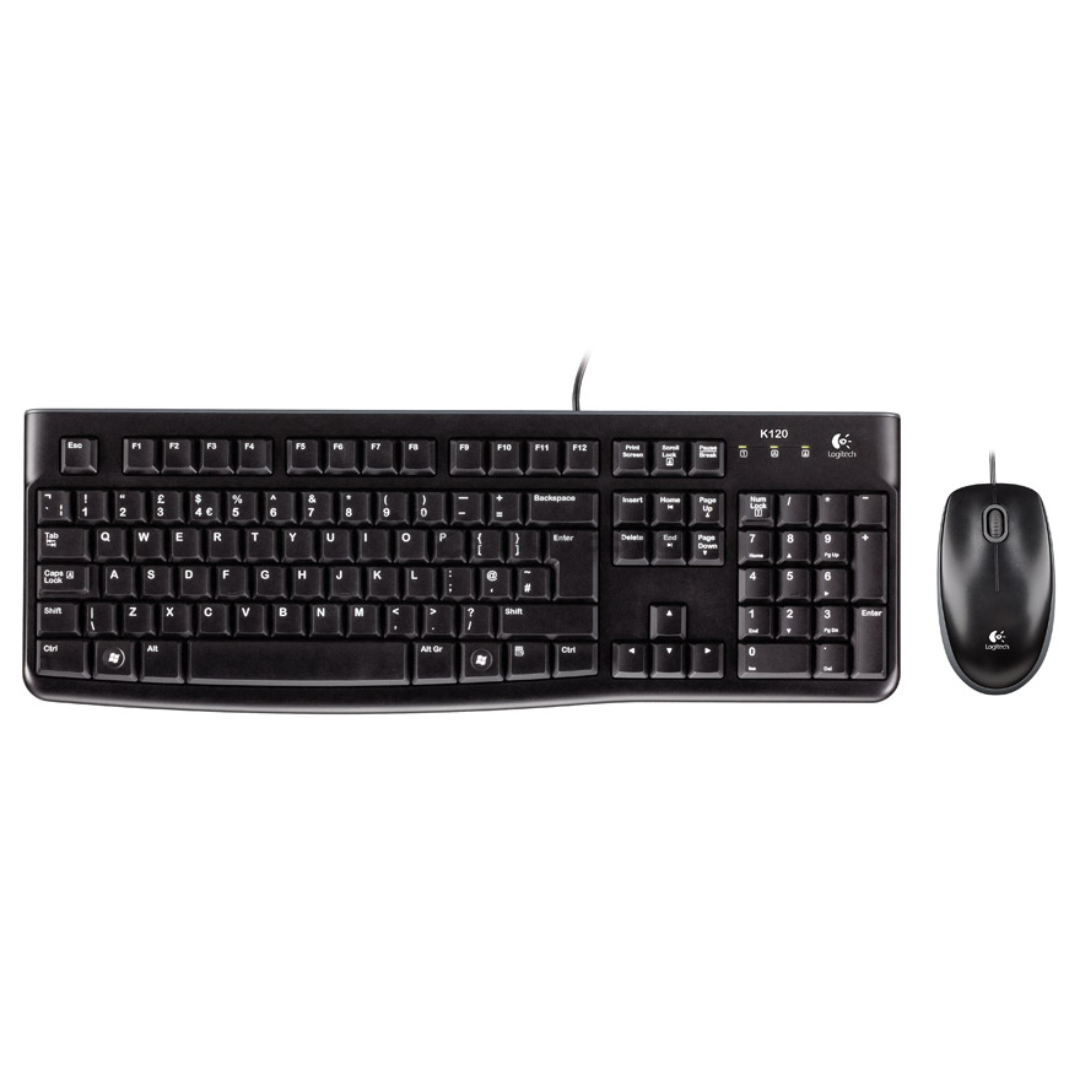 Klaviatūra ir pelė Logitech MK120 ENG, Laidinės