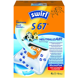 Swirl S 67 PET, 4 vnt. - Dulkių maišeliai