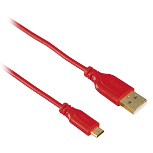Laidas Hama USB - Micro USB, 0.75m, Raudonas
