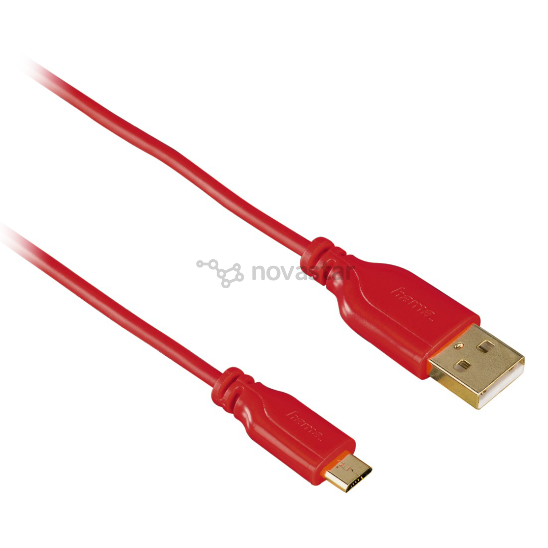 Laidas Hama USB - Micro USB, 0.75m, Raudonas