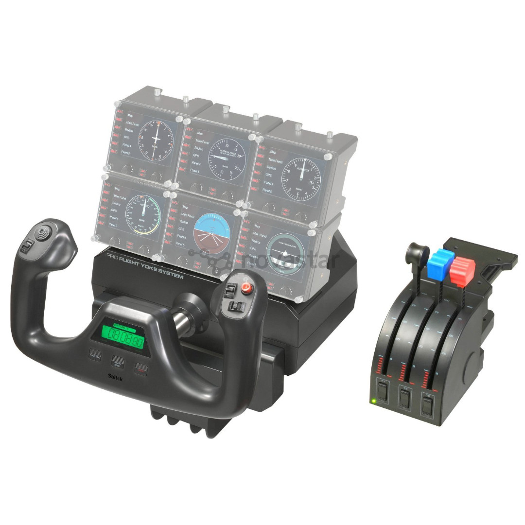 Штурвал с блоком рычагов для авиасимуляторов Logitech Saitek Pro Flight