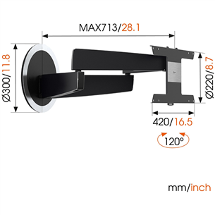 Sieninis laikiklis Vogels NEXT7346 40-65" OLED televizoriams