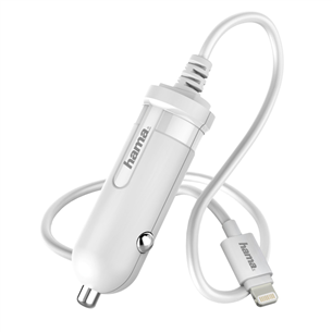 Automobilinis įkroviklis Hama Lightning iPod/iPhone, Baltas