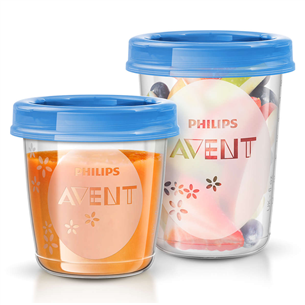 Indeliai su dangteliais kūdikių maisteliui laikyti Philips Avent SCF721/20, 20vnt