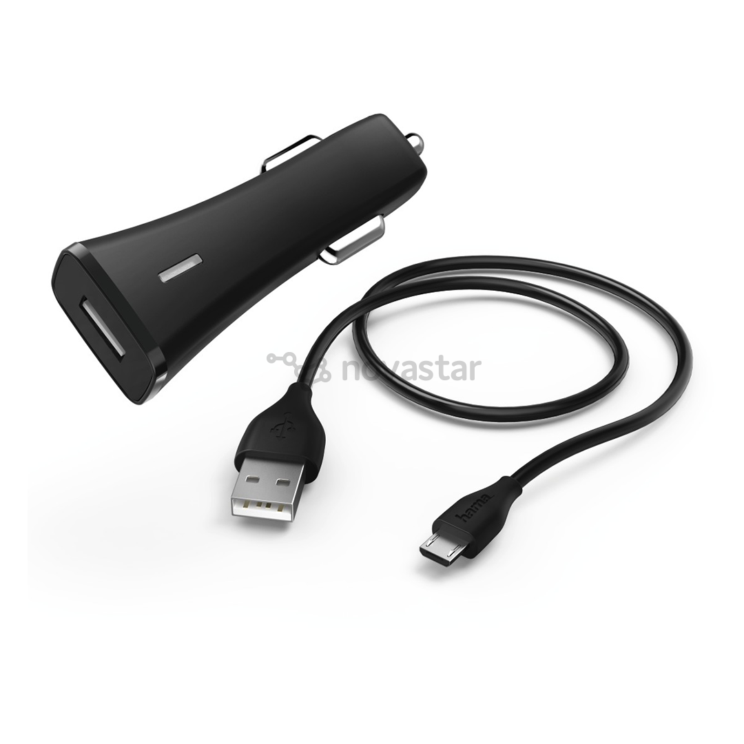 Automobilinis įkroviklis Hama+micro USB, 2A
