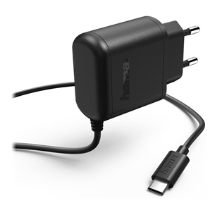 Įkroviklis Hama USB Type-C, 3A, 1m, Juodas