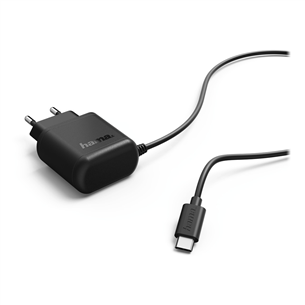Įkroviklis Hama USB Type-C, 3A, 1m, Juodas