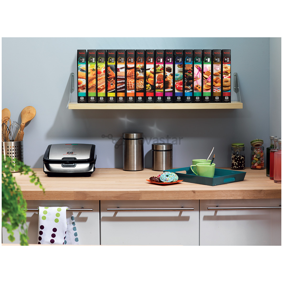 Tefal Snack Collection, 700 Вт, нерж. сталь - Контактный тостер со сменными панелями