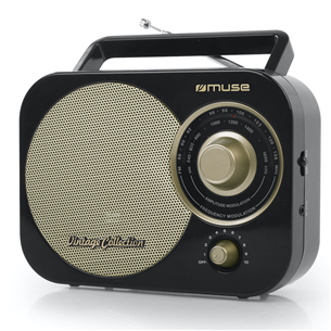 Muse M-055RB, battery powered, black/gold - Portable retro radio M-055RB