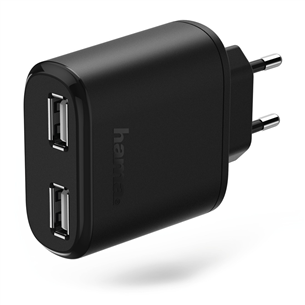 Įkroviklis Hama USB x2.4, 8A, Juodas