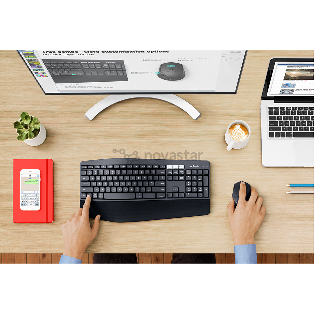 Klaviatūra ir pelė Logitech MK850, RUS, Belaidės