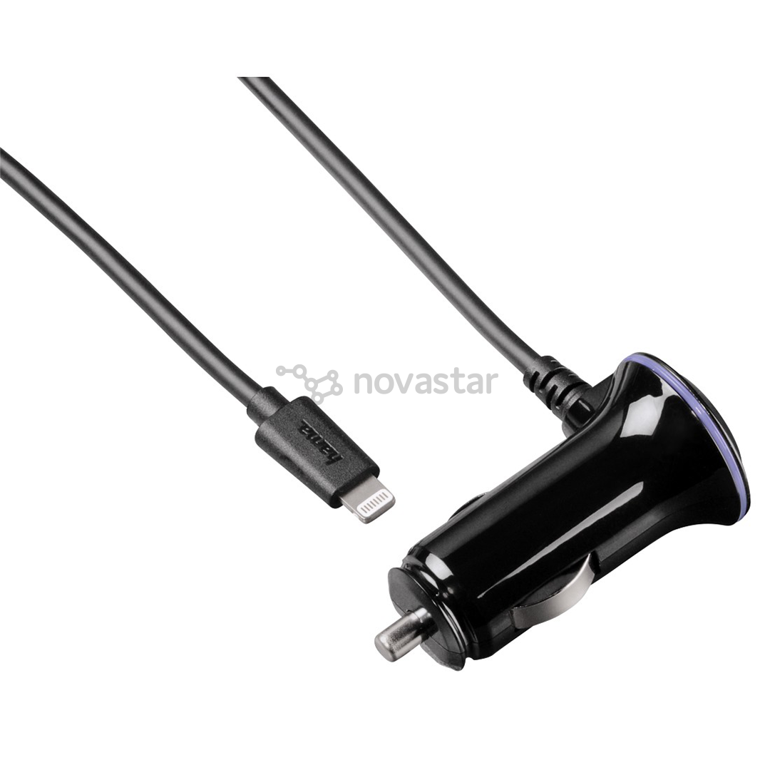Automobilinis įkroviklis Hama Lightning 2.4A, 5V, 1,5m, Juodas