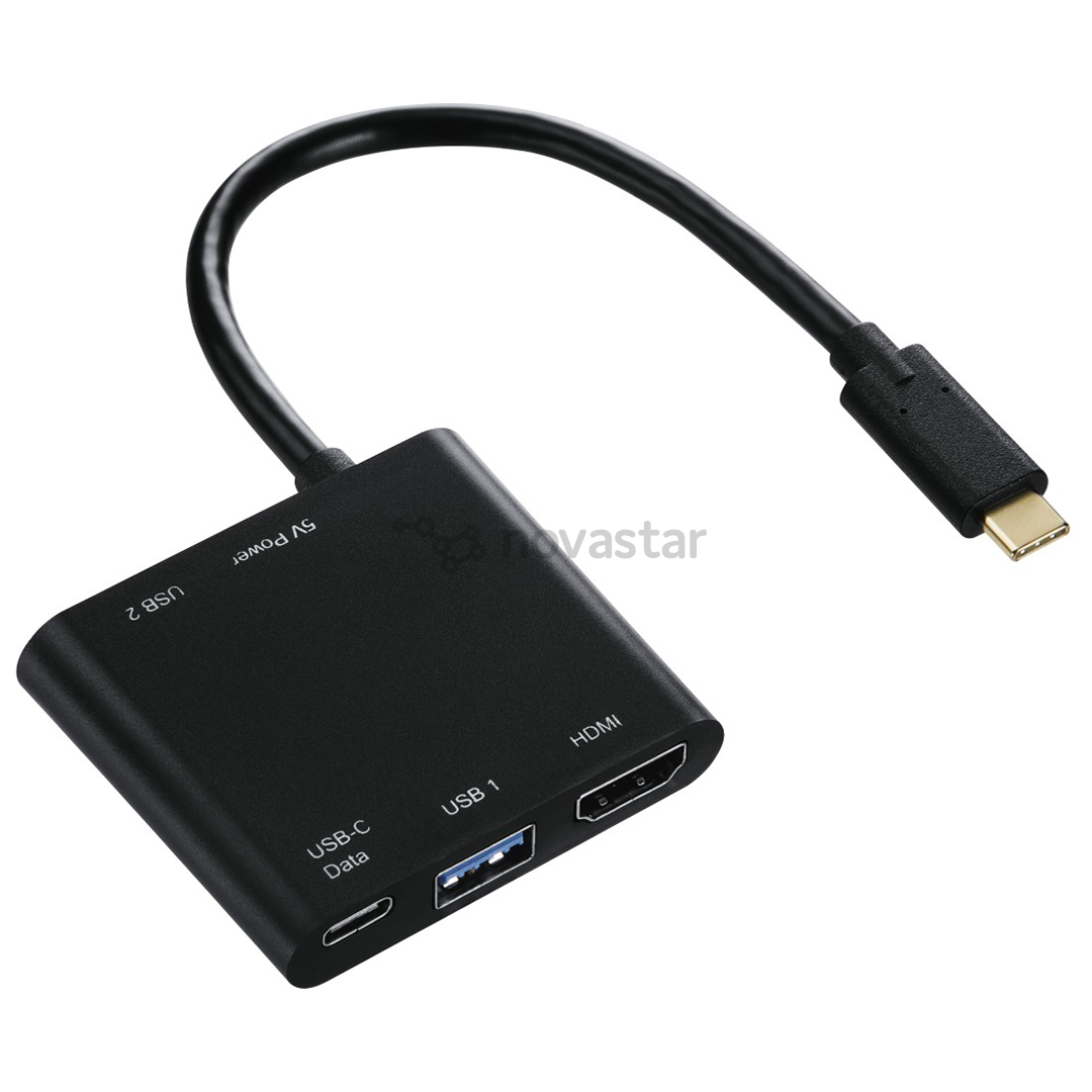 Adapteris Hama USB-C, 2xUSB-A , HDMI