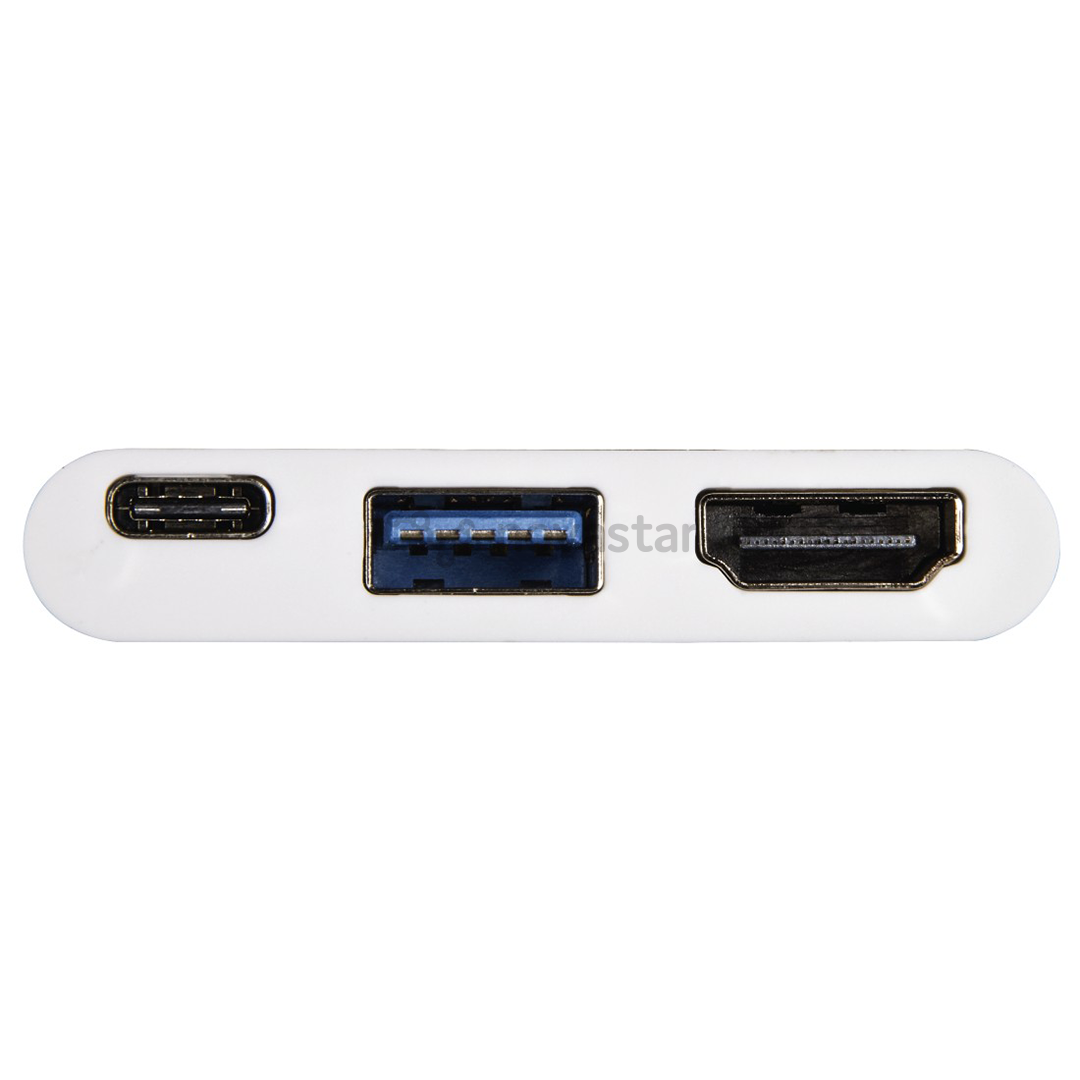 Adapteris Hama USB-C - HDMI, USB-C, USB-A, Baltas