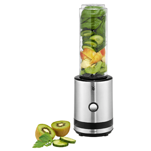 WMF KITCHENminis SmoothieToGo, 300 Вт, 2 x 600 мл, нерж. сталь/черный - Блендер