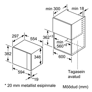 Įmontuojama mikrobangų krosnelė Bosch BFL523MS0