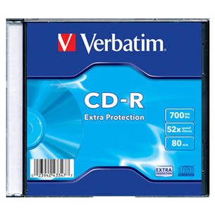 Vienkartinio įrašymo diskai Verbatim CD-R 700MB Slim