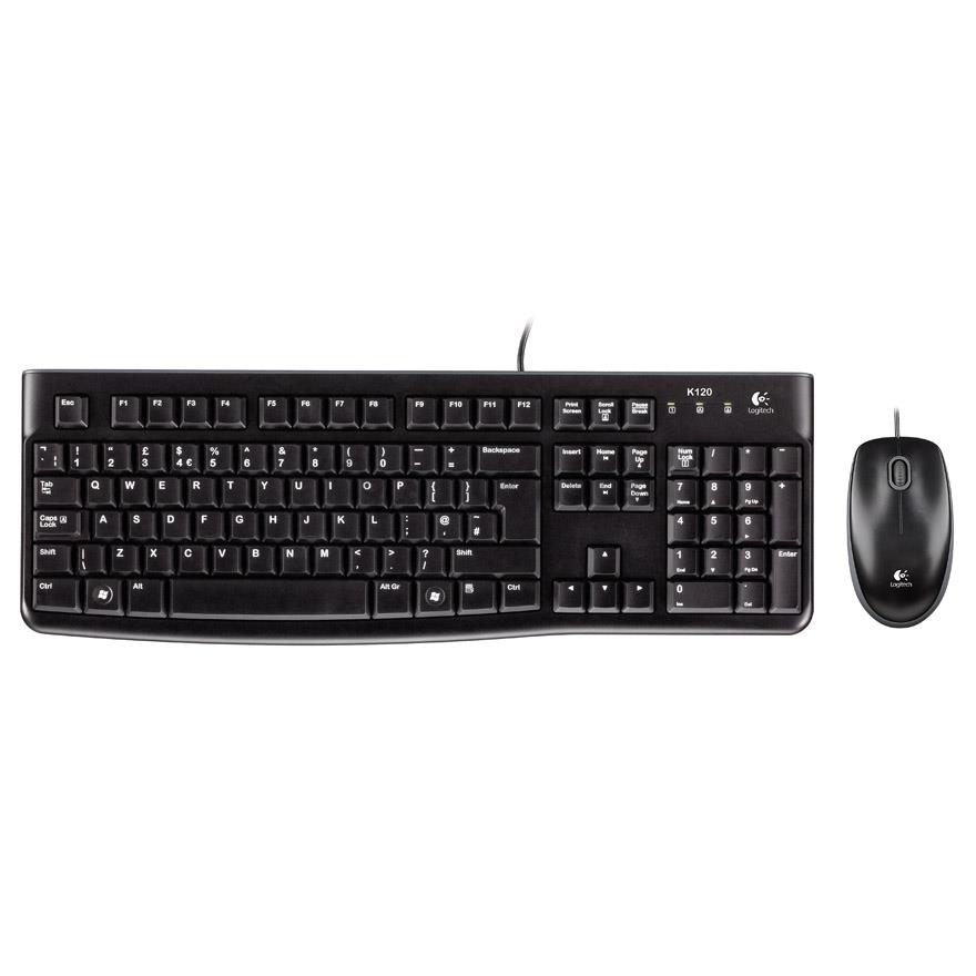 Klaviatūra ir pelė Logitech MK120, RUS, Laidinės