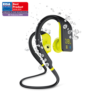 Ausinės JBL Endurance Dive, belaidės, Juodos/Geltonos