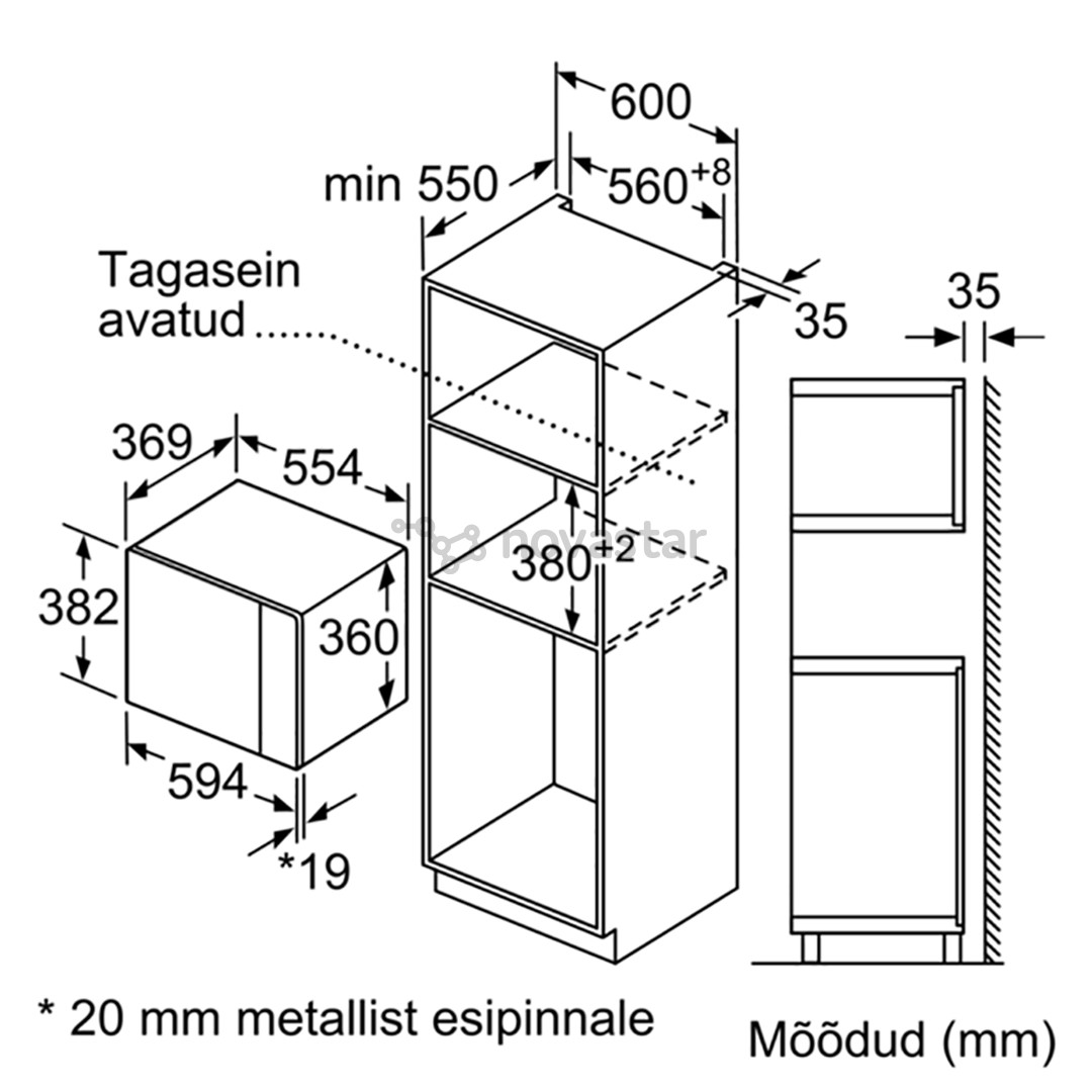 Įmontuojama mikrobangų krosnelė Bosch BFL554MB0