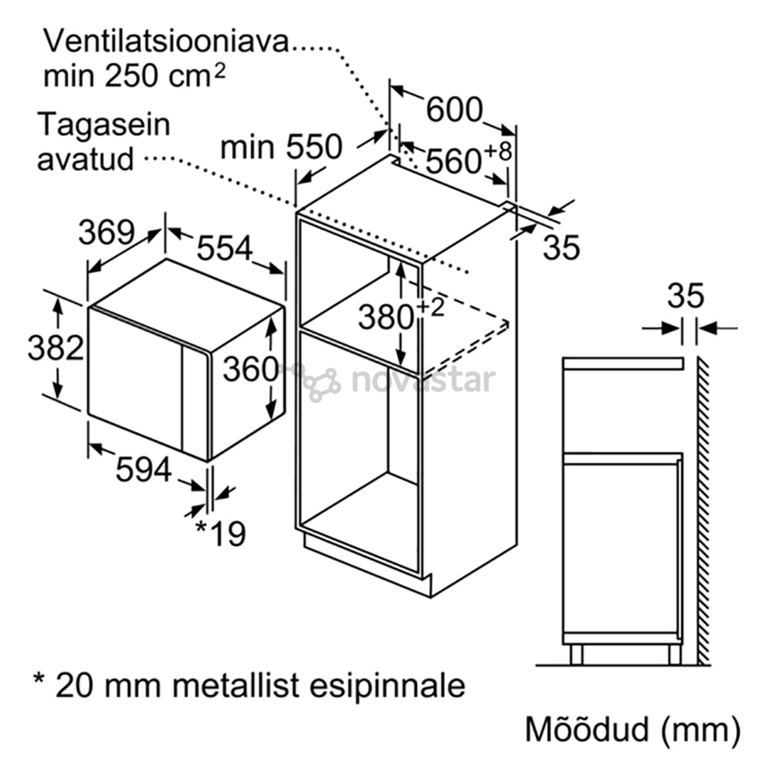 Įmontuojama mikrobangų krosnelė Bosch BFL554MB0