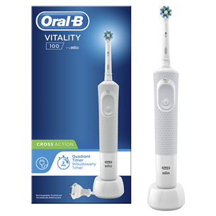 Elektrinis dantų šepetėlis Braun Oral-B Vitality 100, Baltas