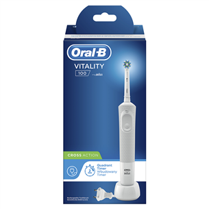 Elektrinis dantų šepetėlis Braun Oral-B Vitality 100, Baltas