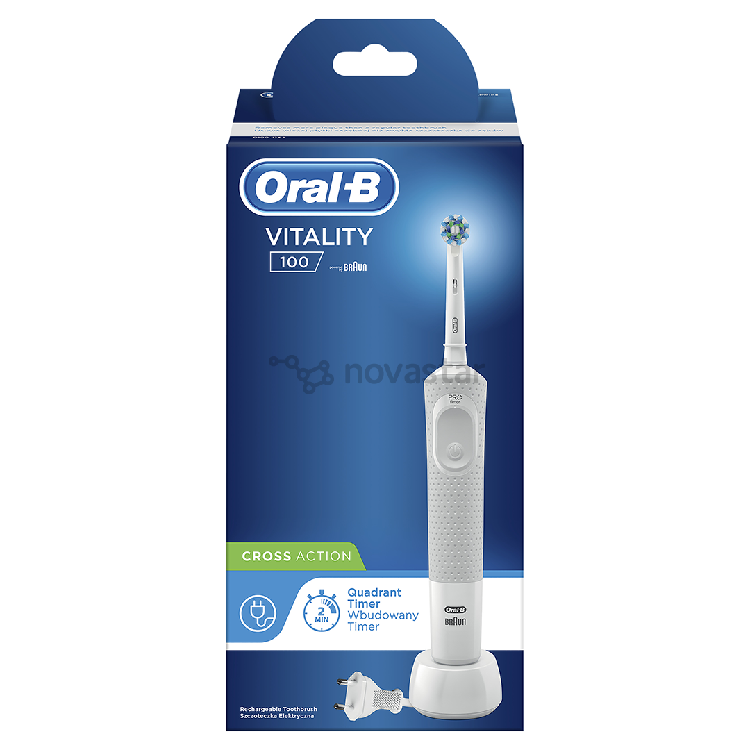 Elektrinis dantų šepetėlis Braun Oral-B Vitality 100, Baltas