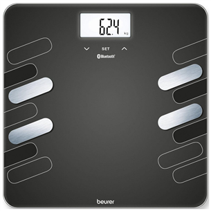 Beurer, up to 180 kg, black - Diagnostic bluetooth scale