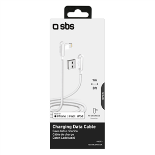 Laidas SBS Lightning USB 1m, Baltas