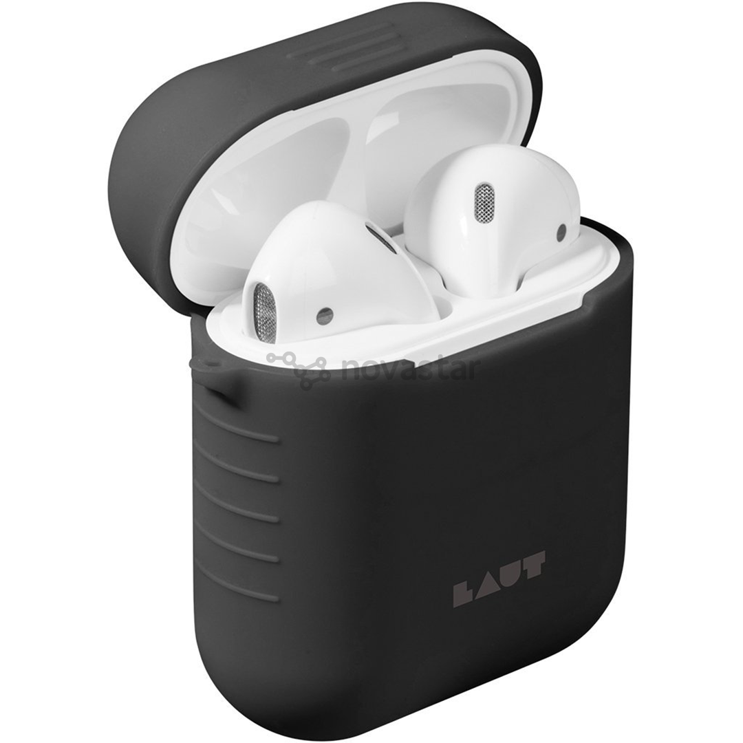 Dėklas Laut Apple AirPods, Silikoninis, Juodas