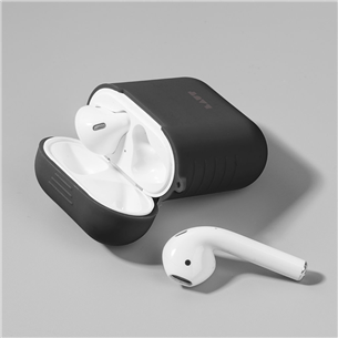 Dėklas Laut Apple AirPods, Silikoninis, Juodas