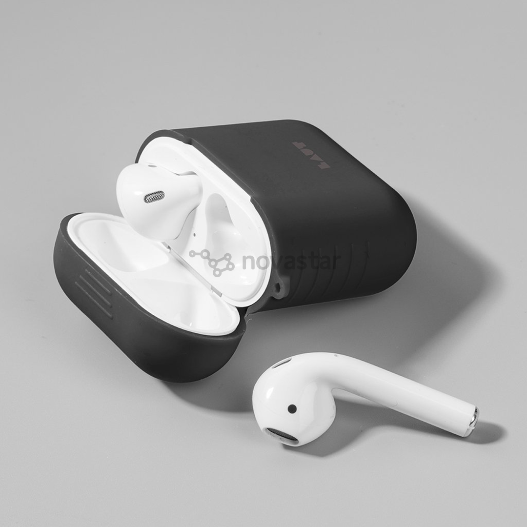 Dėklas Laut Apple AirPods, Silikoninis, Juodas