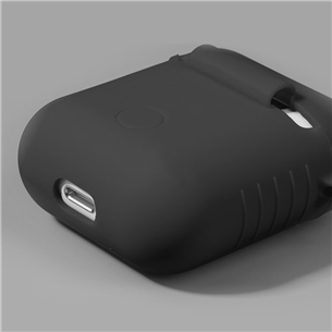 Dėklas Laut Apple AirPods, Silikoninis, Juodas