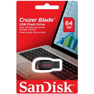 USB atmintinė SanDisk Cruzer Blade 64GB, 2.0